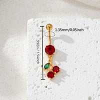 Special Interest Light Luxury High-grade Zircon Cherry Belly Ring Pendant