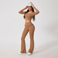 Quick-drying Long-sleeve Yoga And Running Workout Set