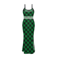 New Arrival Green Leaves 3D Digital Print Slip Dress For Women