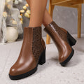 Womens Autumn High Heels In European And American Styles With Chunky Heels And Back Zippers