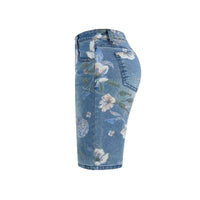 Women's Printed Denim Spring And Autumn Straight Wide-leg Pants