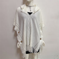 Autumn And Winter European And American Plus Size Hooded Pullover Sweater Tassel Batwing Shirt