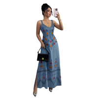 Women's Retro Sweet High Slit Maxi Dress
