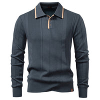 Men's Sweater Lapel Zipper Knitted Sweater