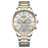 Mens Waterproof Business Round Six-Hand Calendar Watch