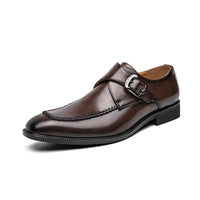 Spring And Autumn Fashion Square Buckle Low-cut Dress Leather Shoes