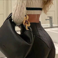 New PU Casual Leather Pants Women's Long Ankle-length Slim-fit