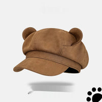 Little Bear Ears Suede Fleece Octagonal Hat For Women