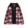 Men's Patchwork Color-contrast Check Hooded Zipper Jacket Casual Jacket