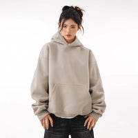 Hooded Sweater Men's Autumn Fashion Brand Simple All-matching Fleece-lined