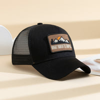 Men's Patchwork Sunset Mountain Mesh Baseball Cap, Fashionable And Casual Baseball Cap, Spring And Summer Outdoor Travel And Sports