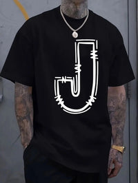 Mens Printed Crew-Neck Short-Sleeve T-Shirt