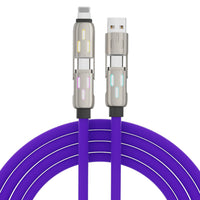 Expansion Adapter Real Silicone Data Four-in-one Car Charging Cable