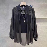 Loose All-match Fashionable Mid-length Shirt Thin Sun Protection Clothing For Women