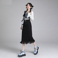 New Style Tummy-control Versatile Loose-fit Denim Skirt