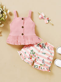 Women's Printed Suit Cotton European And American Children's Suspender Top