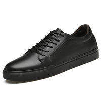 Men's Fashion Solid Color Leather Sneakers