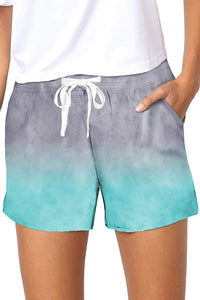 Summer Slim Tie Dye Patterned Gradient Casual Beachwear Shorts