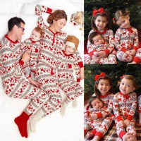 Printed Long-sleeved Christmas Parent-child Suit