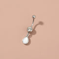 European and American foreign trade hot-selling jewelry stainless steel natural color belly button nail water drop natural shell piercing jewelry