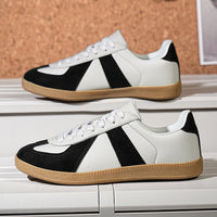 German Training Shoes Soft-soled Shoes Flat-heeled Low-top Lace-up White Shoes