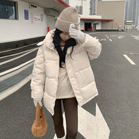 Short Cotton Jacket Women's Warm Hooded Windproof Cotton-padded Jacket