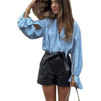 Long Sleeve Shirt Lapel Casual Loose Top