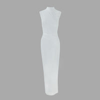 Sexy Womens Bodycon Sheer Mesh Dress With Slit