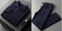 Men's Loose Lapels Thickened Oversized Knit Cardigan Suit