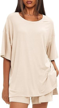 Simple Solid-Color Summer Commuter Loungewear Set