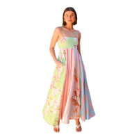 Strap Graffiti Print Swing Dress Women