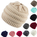 Personalized Women's Ponytail Knitted Wool Hat