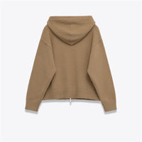 Women's Zipper Knit Hooded Sweatshirt