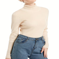 Autumn New Long Sleeve Turtleneck Fashion Solid Color Sweater