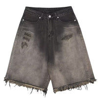 Mid-waist New Distressed Summer Zipper Washed Jeans