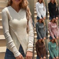 Irregular Cross Knitted Sweater Bottoming Shirt