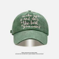 All-match Retro Face-looking Small Letters Soft Top Washed Sun-proof Baseball Cap For Men