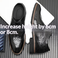 Bullock Men's 8cm Height-increasing Derby Shoes In British Style