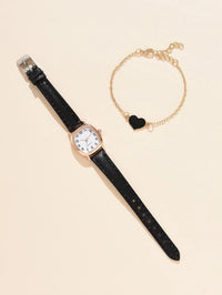 Square Plate Leather Belt Artistic Retro Women's Watch