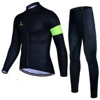 Fleece Cycling Jersey And Velvet Warm Autumn And Winter Trousers