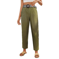 Womens Casual Workwear Straight-leg Wide-leg Pants