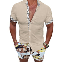 Lapel Beach Short Sleeve Shirt