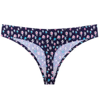 Printed Breathable One Piece Low Waist Thong Women