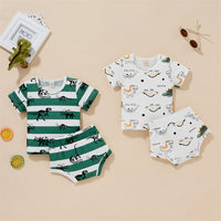 Children's Printed Shorts Two-piece Set