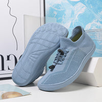 Outdoor Large Size Mid-calf Flying Woven Five-finger Wide Head Breathable Non-slip Men's Casual Pumps