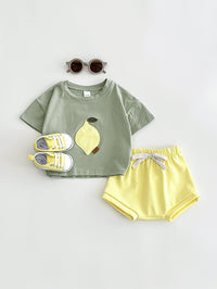 Baby Lemon Patch Short Sleeve Suit