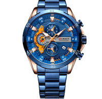 Six-hand Steel-band Round Quartz Watch A Stylish Timepiece