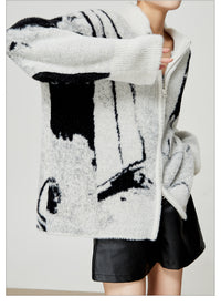 Women's Sweater Lazy Style Zipper Knitted