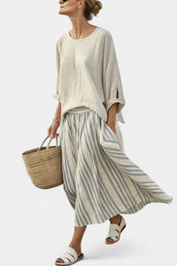 Plus-size Loose Casual Womens Beach Two-piece Set