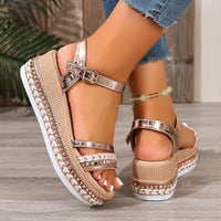 Women's Wedge Sandals New Round Head Leisure Woven